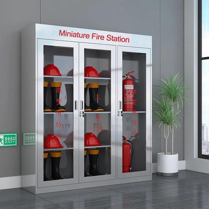 Пожарный шкаф из нержавеющей стали 201/304 мини-пожарная станция прозрачный для огнетушителя закаленного стекла