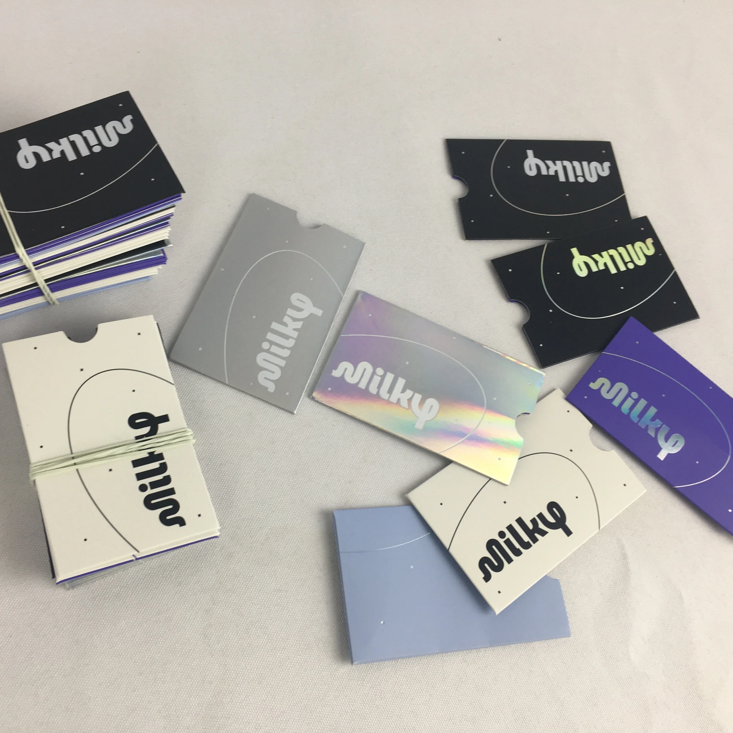 custom printed hologram foil  coated paper art card sleeve kraft paper key card holder key card holder envelope packaging