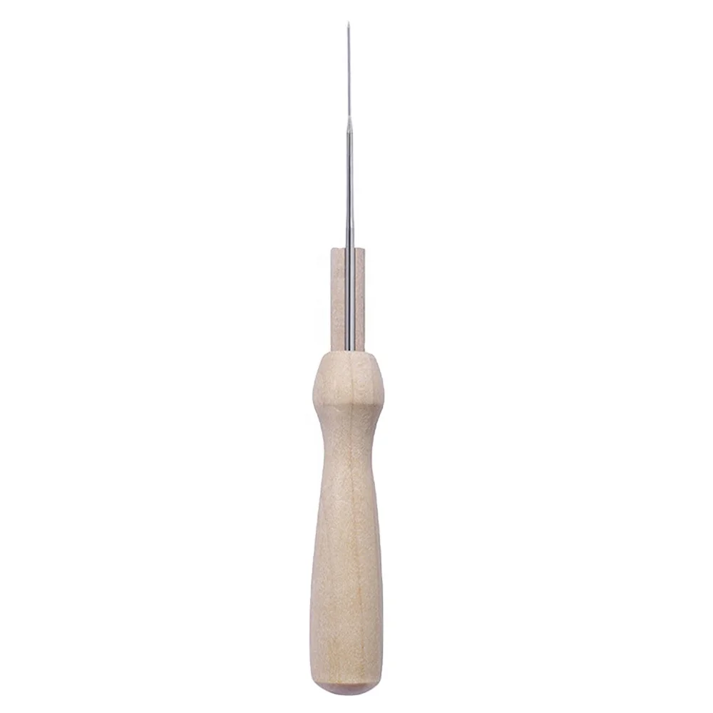 Felting Needle Wool Felt Handmade Tools Poke Punch with Wood Holder Needles Handle for Knitting Sewing Kit