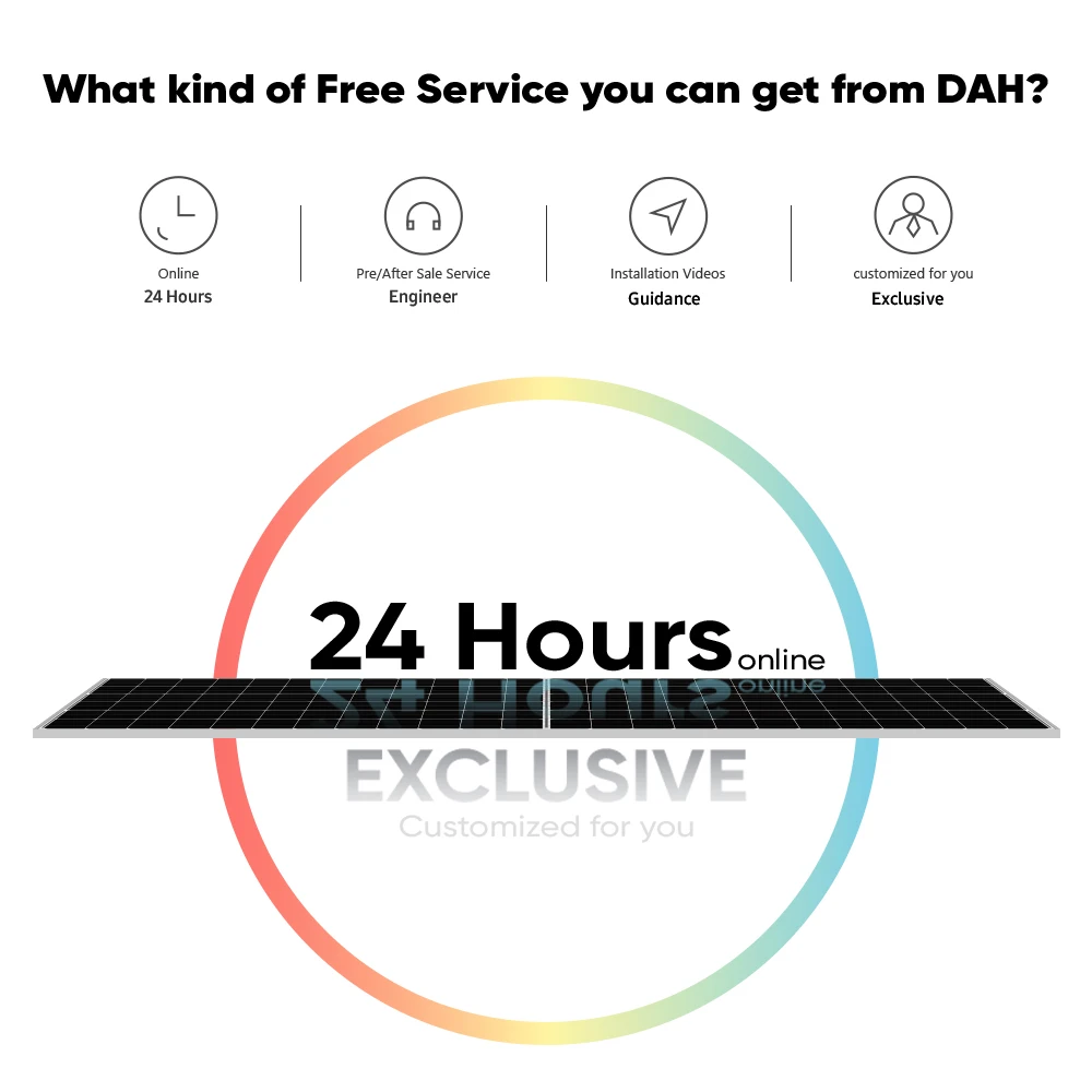 DAH 545w 550W 555W 600W Mono Solar Panel Full Screen Solar Panels with CE TUV ISO Certification EU Warehouse Free Shipping