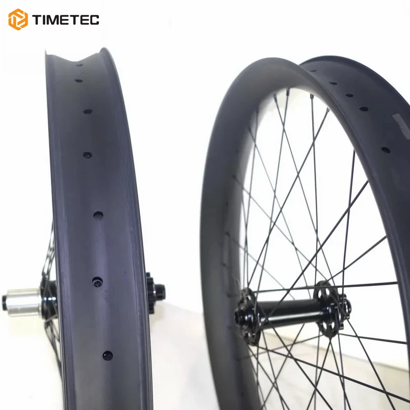 26er Fat Bike Carbon Wheels Fatbike Wheelset Tubeless 65mm 80mm 90mm 100mm Width Front  Space 135mm or 150mm Rear 190mm 197mm