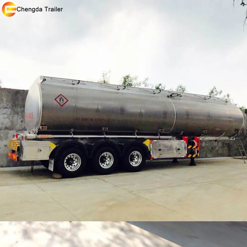Chengda 45000 Liters aluminum Alloy Fuel Oil Tanker liquid diesel Fuel Tank Semi Trailer for sale