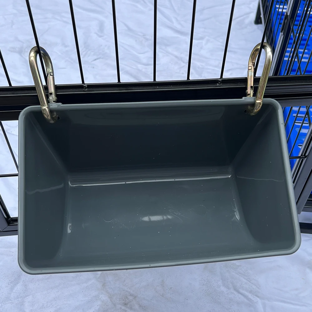Hanging Fence Feeder Feed Trough and Waterer Bucket with Clips for Goat Chicken Duck Sheeple Dog Piglets Deer Goose Turkeys
