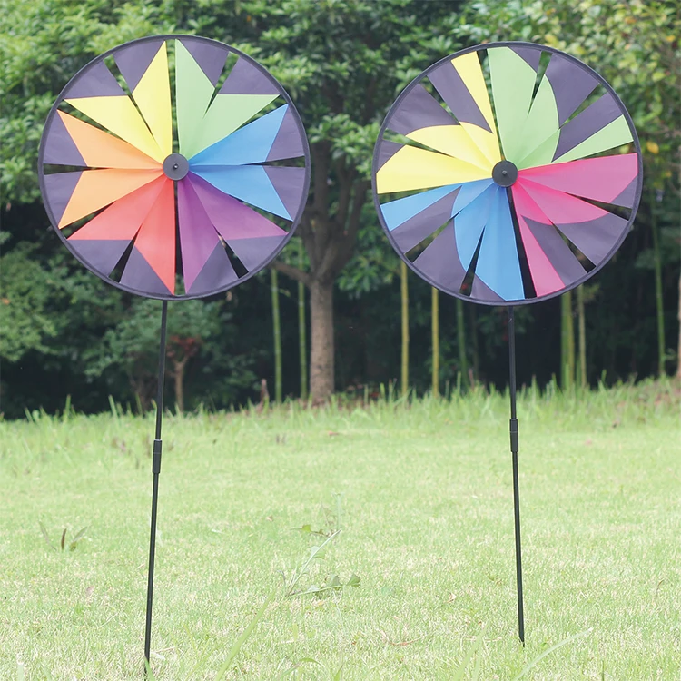 Садовая одноколесная Звездная вращающаяся ветряная мельница, цветная Радужная ветряная мельница