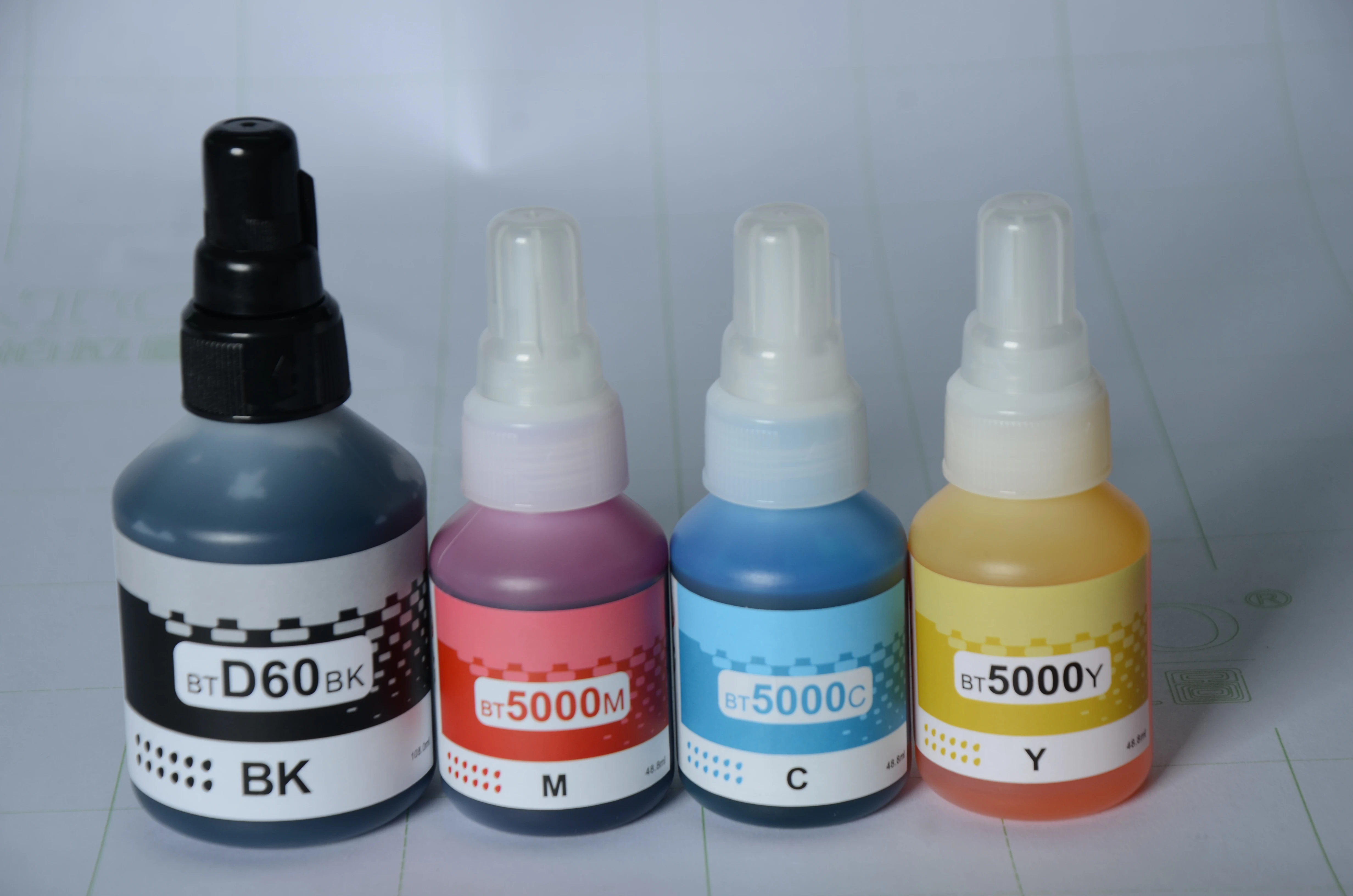 Office refill water based inkjet dye ink compatible with Brother BTD60/BT5000 (CMYK) 108ml/48.8ml