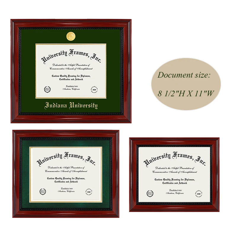 Eco-Friendly Custom 8.5x11 11x14 15x18in Diploma frame A4 Graduation Photo frame Glass Certificate Frame Wood