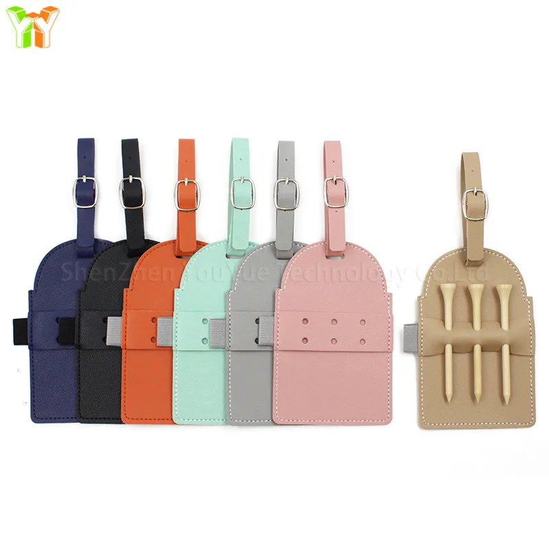 Factory Ready Stock golf Tee Holder Kit PU Leather Golf Gift Tees  Case 7 colors in Stock