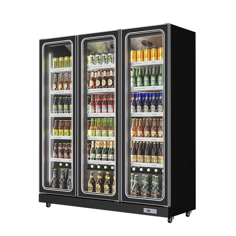 Supermarket Fan-Cooling Circulation Round Coolers for Drinks with LED Lighting Display Fridge