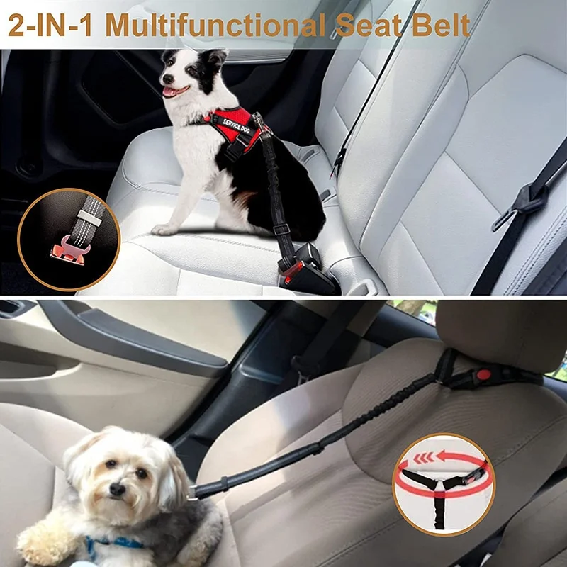 Minerva Wholesale Nylon Durable Car Seat Belt Multi Function Adjustable Fit All Vehicle Buckle Safety Car Ride Pet Dog Leash