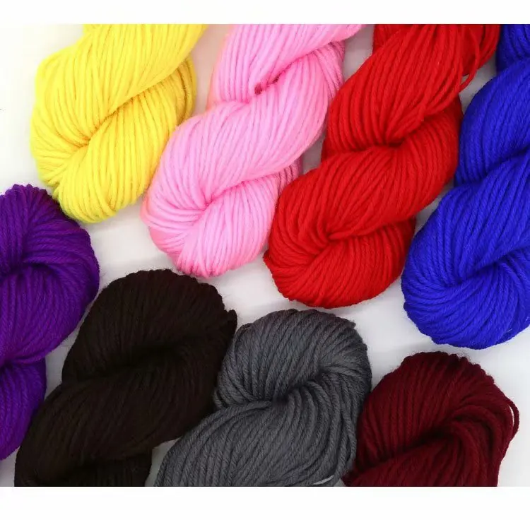 Charmkey Dyed Colorful Hank Baby Soft High Bulk Pure Knitting Crochet 100% Acrylic yarn for Sweater