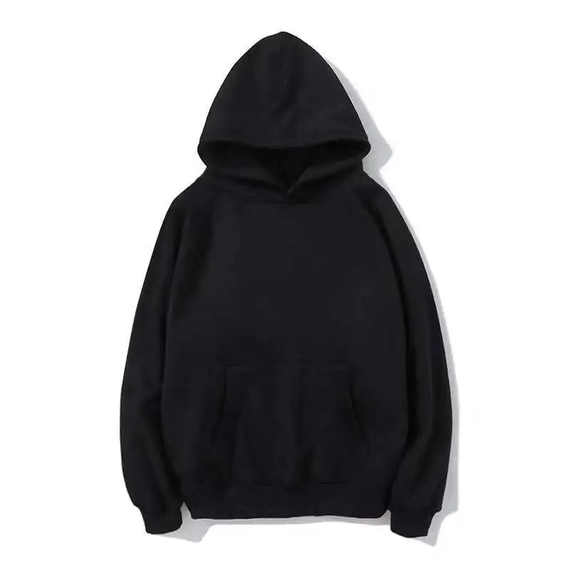 
Pure cotton drop shoulder sweater custom printed logo plus velvet raglan sleeve hooded sweater European and American casual fact 