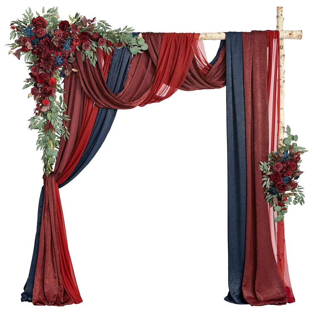 Wholesale Flower Arrangement Wedding Floral Wall Panel Corner Rose Red Artificial Wedding Arch Flowers