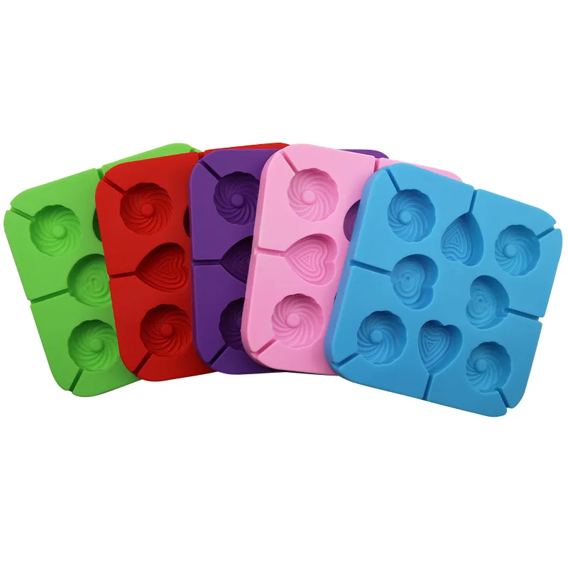 1292 8-cavity love circle silicone lollipop mold DIY unmatched chocolate baking fondant cake decoration mold