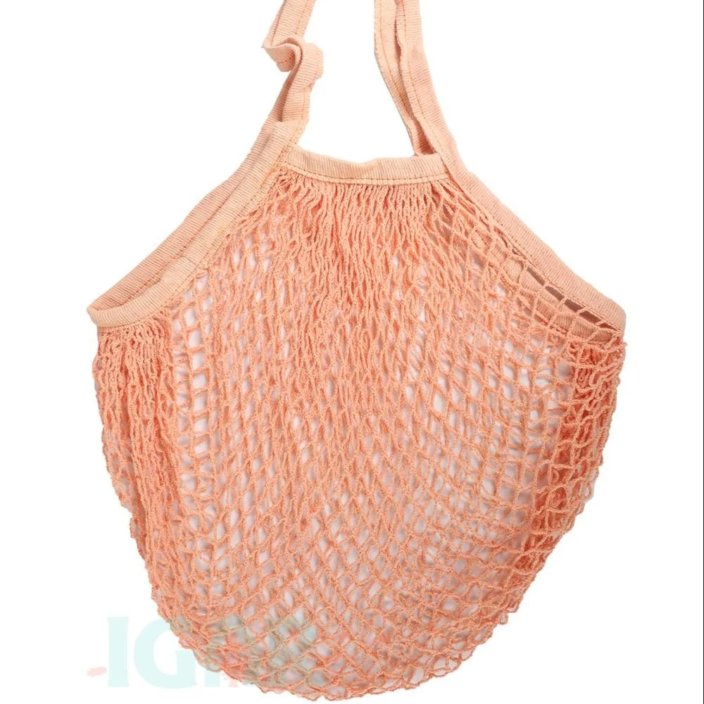 Net Shopping Tote with Long Handles Washable Mesh Bags  Cotton Net Shopping Tote Ecology Market String Bags