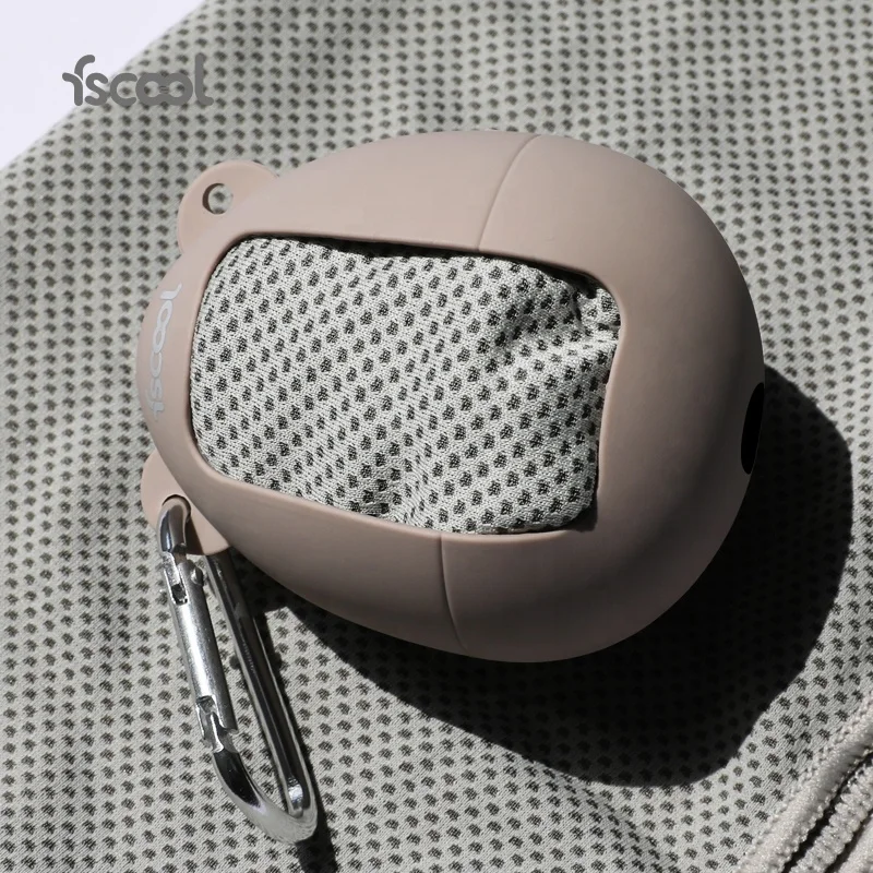 Sublimation Microfiber Sweat Towel For Workout Fitness Towels Hiking Cooling Towel In Silicone Case