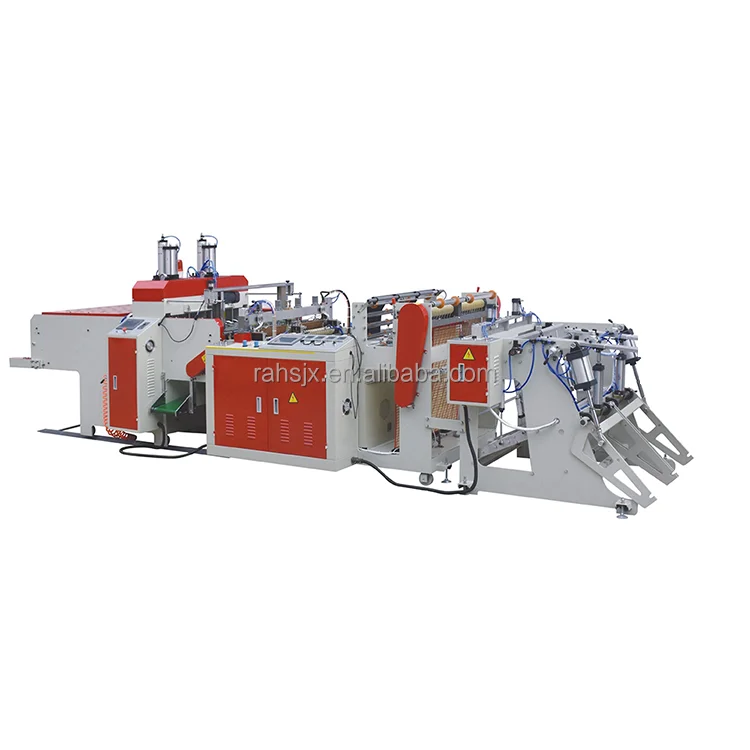 HSRQ-500x2G Fully Automatic Dual Channel High Speed Vest Bag Plastic Handle Bag Making Machine