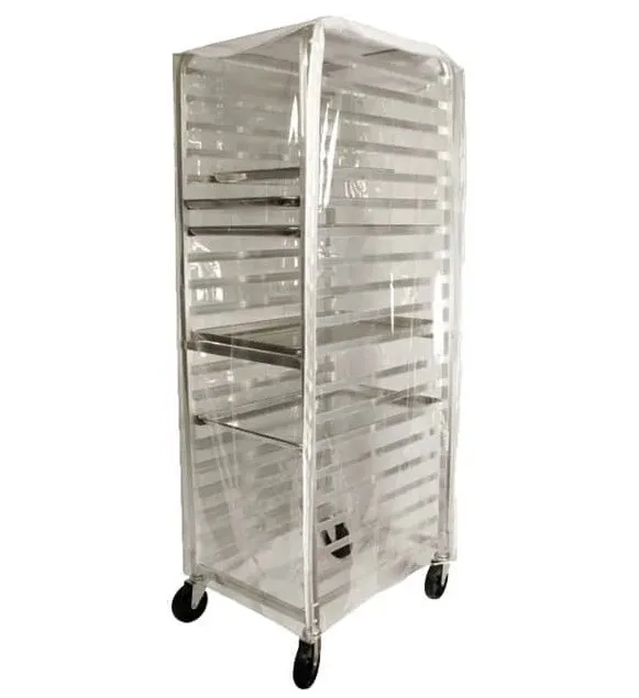 Texpack Bun Pan Rack Cover with Zippers, Clear Plastic Sheet Pan Rack Cover