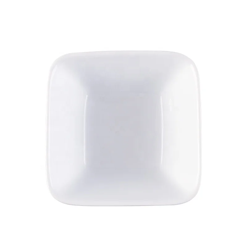 Wholesale white hotel restaurant square ceramic rice soup salad bowl