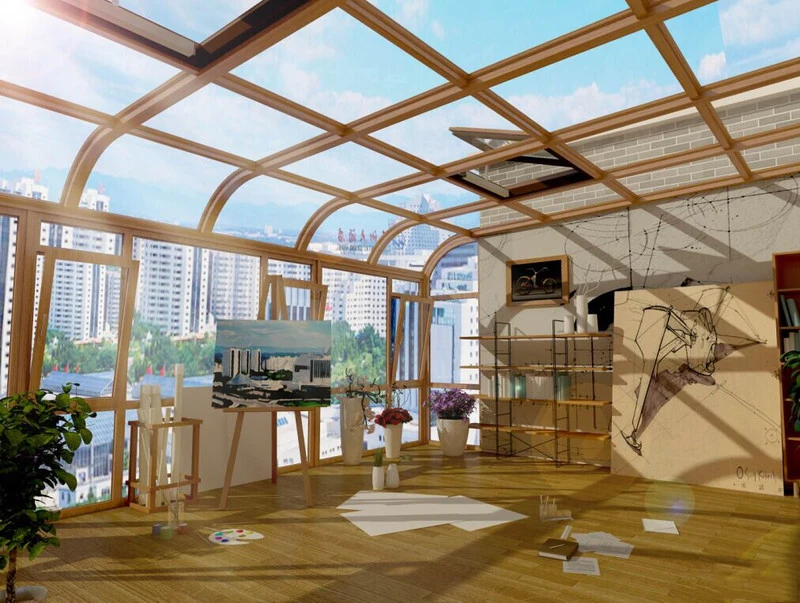 Louver Glass dome balcony roof profile aluminum solarium room house