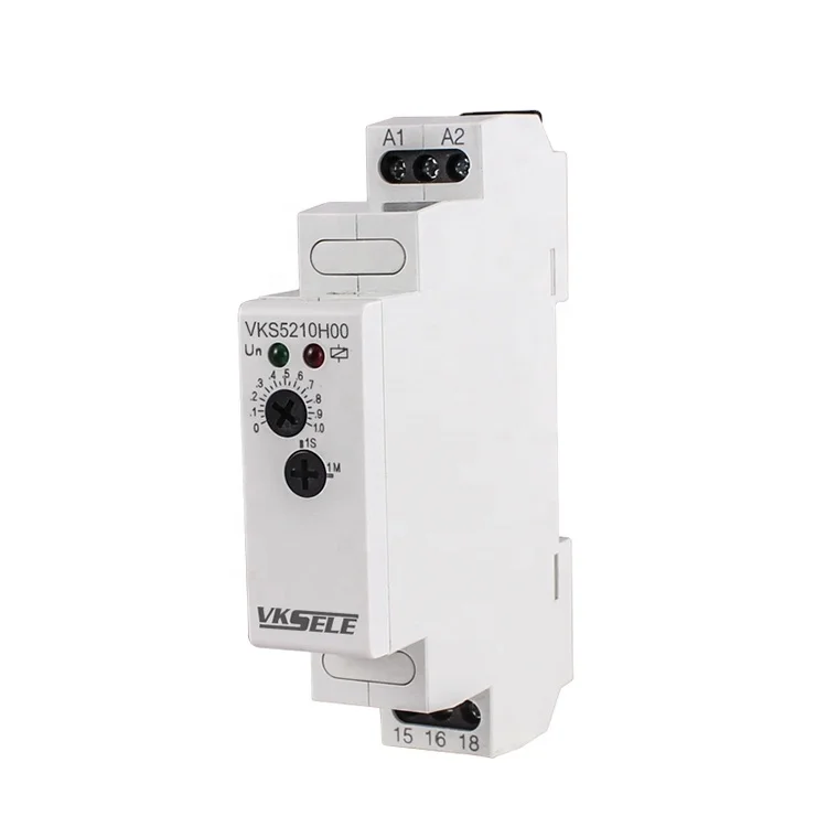 Modular time relay VKS5210H00 15A DIN rail timer relay AC/DC 12-240V adjustable