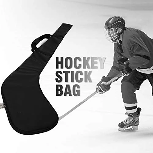 One Shoulder Hockey Stick Bag Black Light Waterproof for Hockey Stick Adjustable Ice Hockey Equipment
