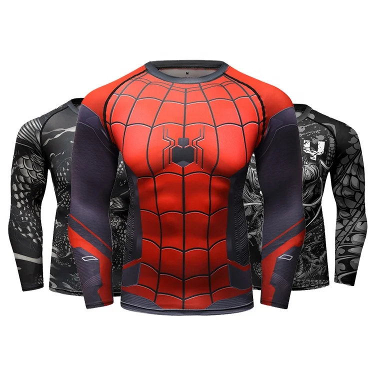 Spiderman costume adult shirts for men long sleeve compression shirt men t shirt long sleeve
