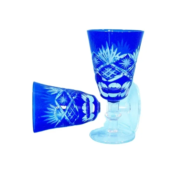 high quality stocked cheap  cobalt blue shot wine glass