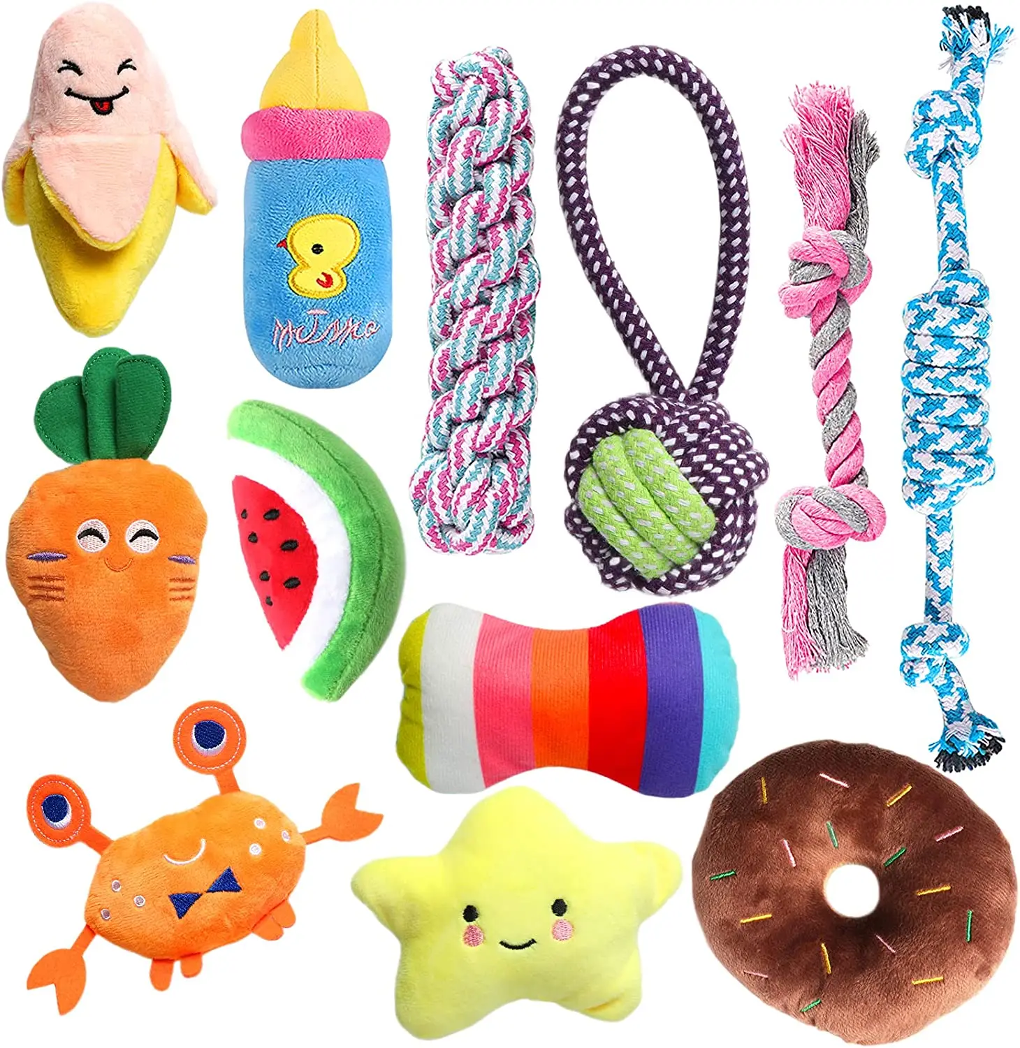 Safe Non-Toxic Cute Durable Plush Toys for Puppies Natural Cotton Rope Chew Dog Toy
