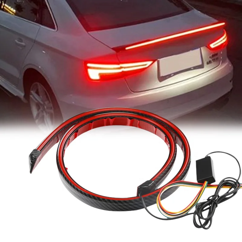 Автомобильная светодиодная лампа JDM 1,2 м задний спойлер авто спойлер полоса 12 В красный свет Светодиодная лампа Автомобильный багажник стоп-сигнал спойлер фиксированное освещение