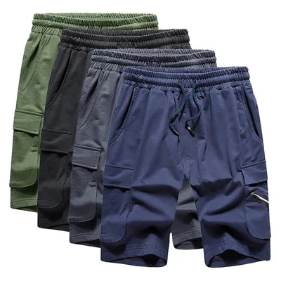 Новые Летние Стильные мужские повседневные спортивные шорты с несколькими карманами шорты-карго большого размера