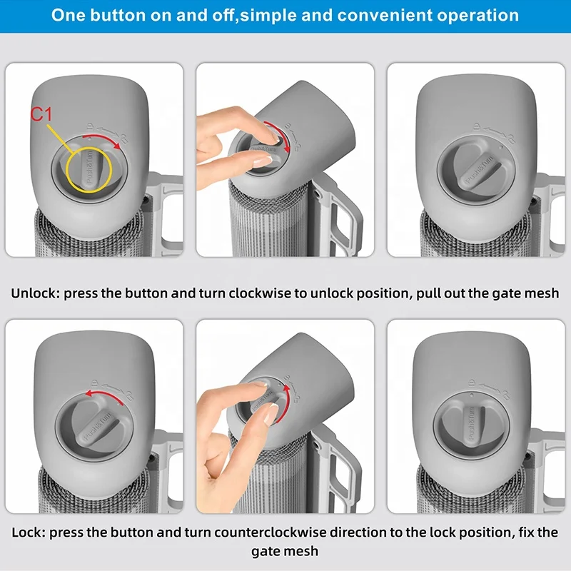 Probebi SG025 high quality mesh safety door stair gates retractable baby gate for child and kid