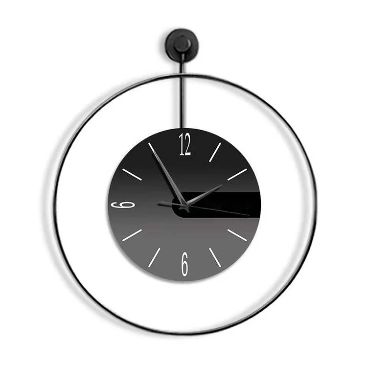 50x57 Crystal painting decor wall clock metal frame Customized Handicraft silent Quartz hanging watch living room Wholesale