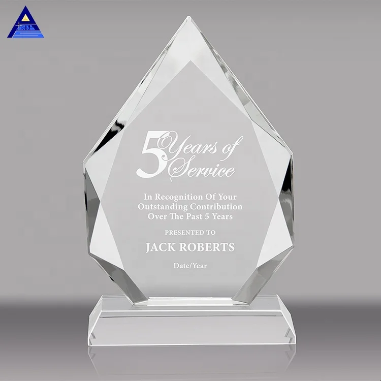 Wholesale Unique Clear Crystal Glass Award Trophy Crystal Plaque