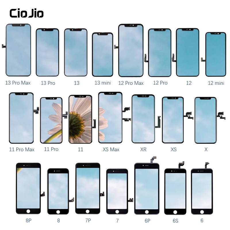 Mobile phone Lcd Screen For IPhone 5 6 6s 7 8 s plus X Xr Xs 11 12  max Phone Panel parts Lcd Display Touch Screen Replacement