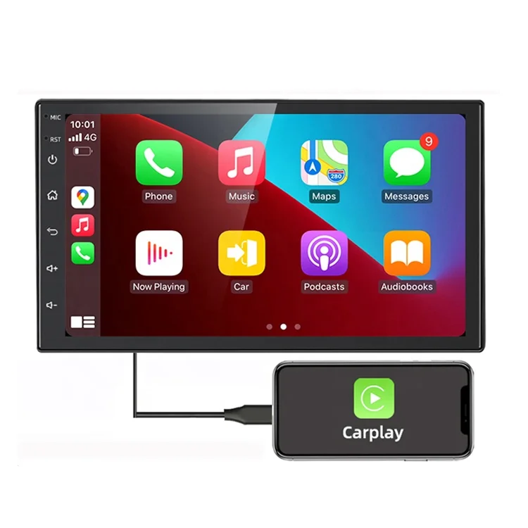 7035s7 7 Inch Universal 2.5D Touch Screen Android Auto wired Carplay Multimedia 2 Din Car Lcd Dashboard Music