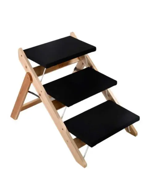 High Quality Portable Light Weight Foldable Dog Stairs,Folding Wooden Pet Dog Ramp For Car