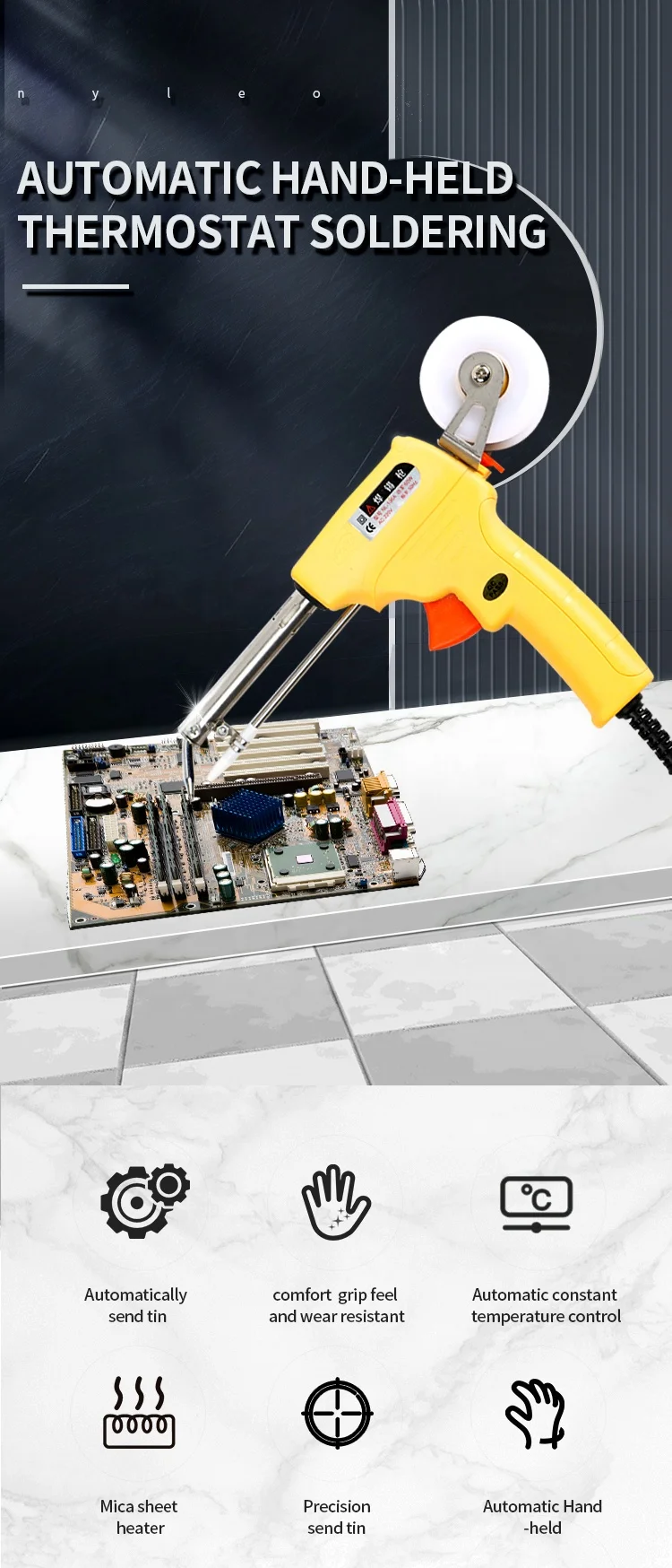 NL-106A  220V  Automatically Send Tin soldering iron gun 60W electric soldering irons kit  for welding circuit board