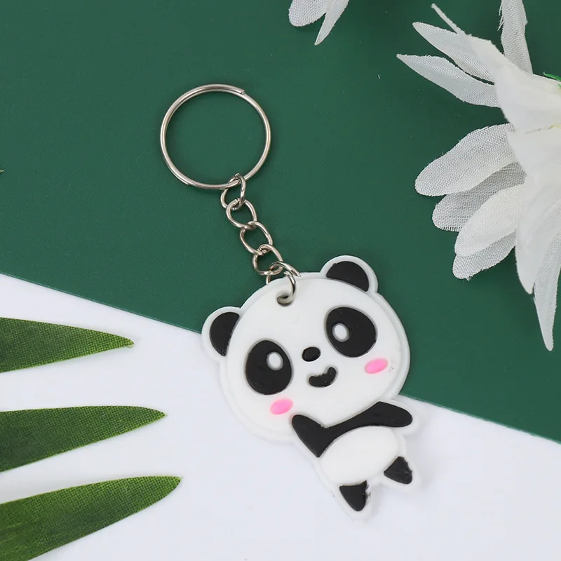Good seller Product Soft PVC Logo 2D Rubber Panda Oem Key Chain