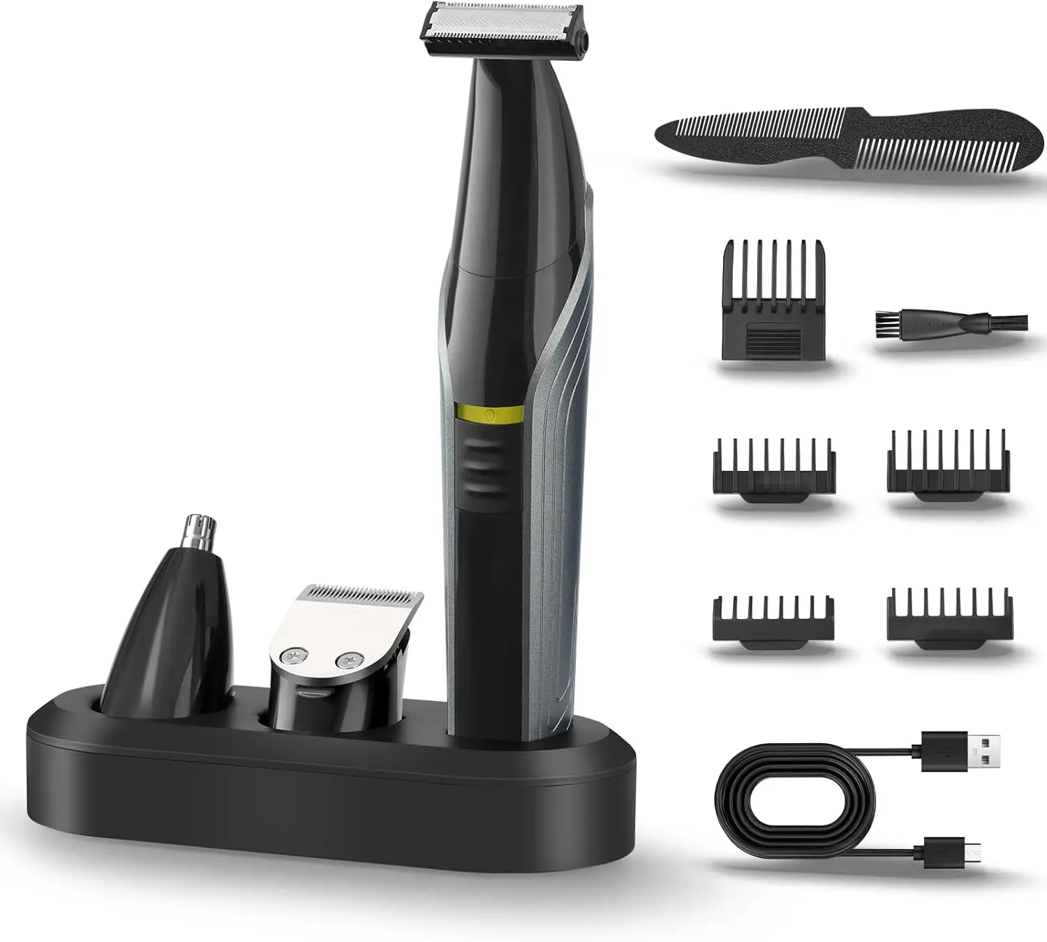 3 in 1 Rechargeable Cordless Color Coded Beard Trimmer with  Rotary Nose Hair Trimmer for Men,Hair Clippers, Ultra-Sharp Blade