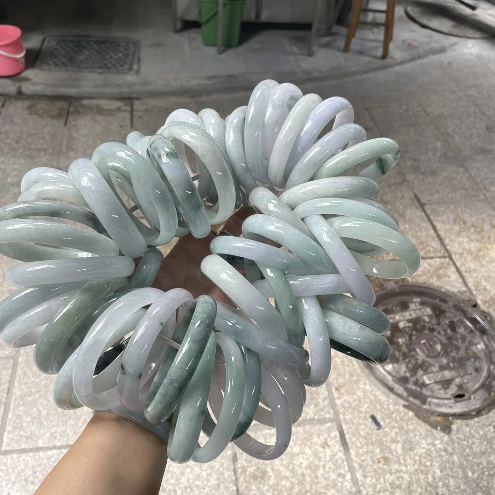 Wholesale 68~70 mm Natural Green Real Myanmar Big Size Jade Jadeite Jasper Jade Bangle Charm Bangles