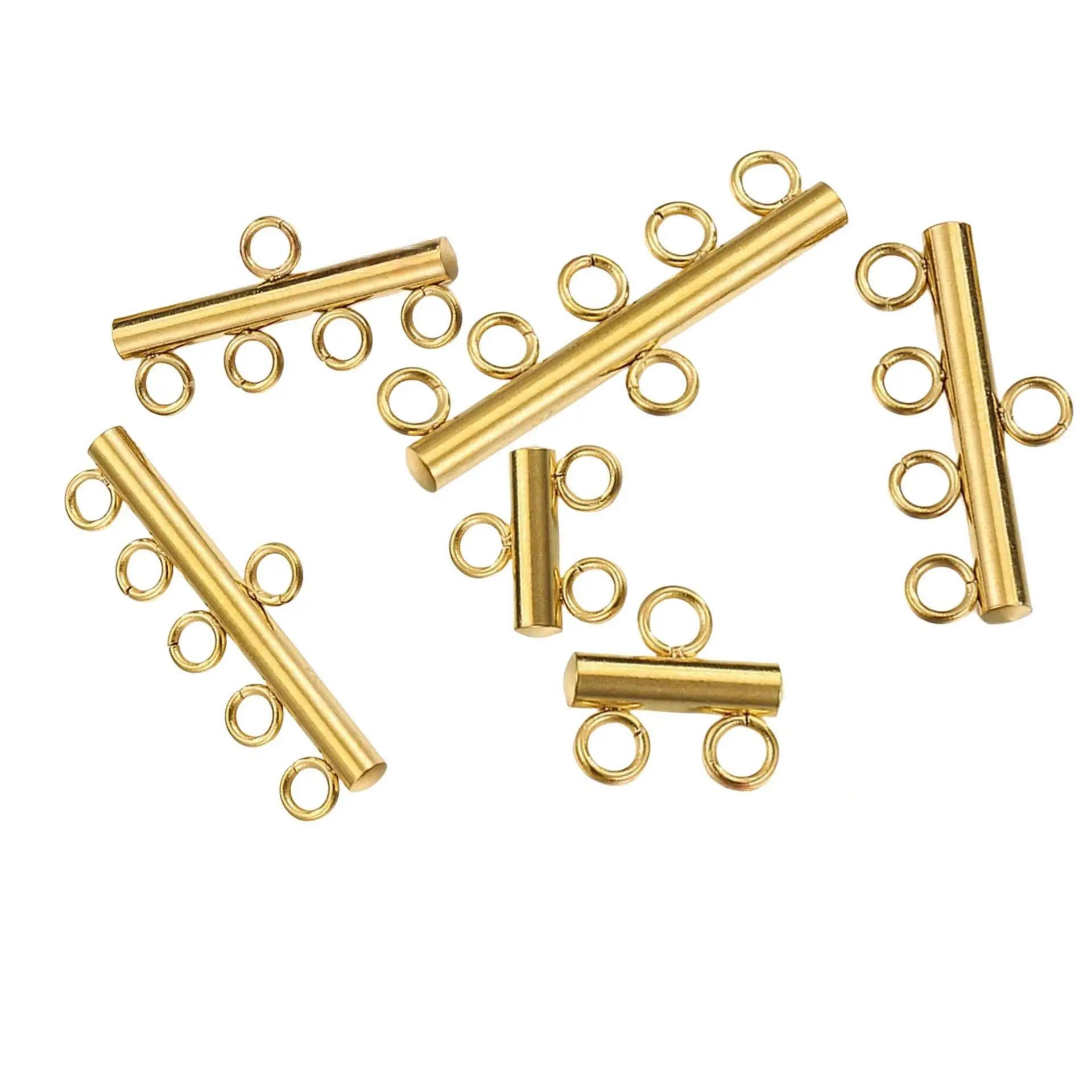 Stainless Steel Component Link Multi Loop Connector Buckle Lock Links Clasp Bails connection  for Layered Necklace Bracelet