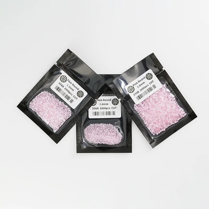 Synthetic color gemstones loose small size melee 1mm cubic zirconia black round brilliant cut gemstones for jewelry making