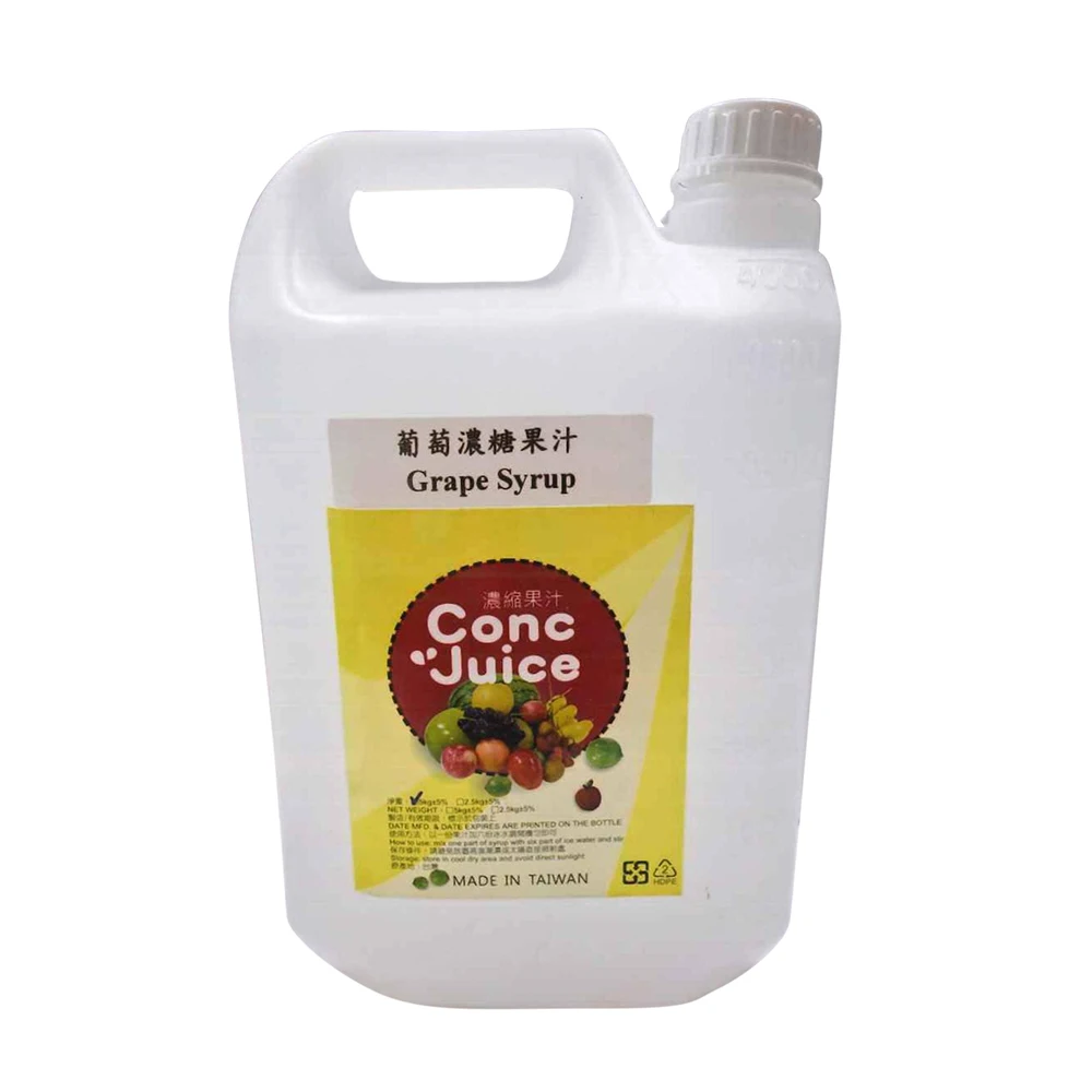 Premium Quality Made In Taiwan Concentrated Fruit Flavored Grape Syrup 5Kg For Sparkling Water