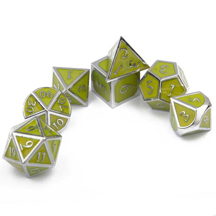 
Dungeons and Dragons DND polyhedral metal dice set 