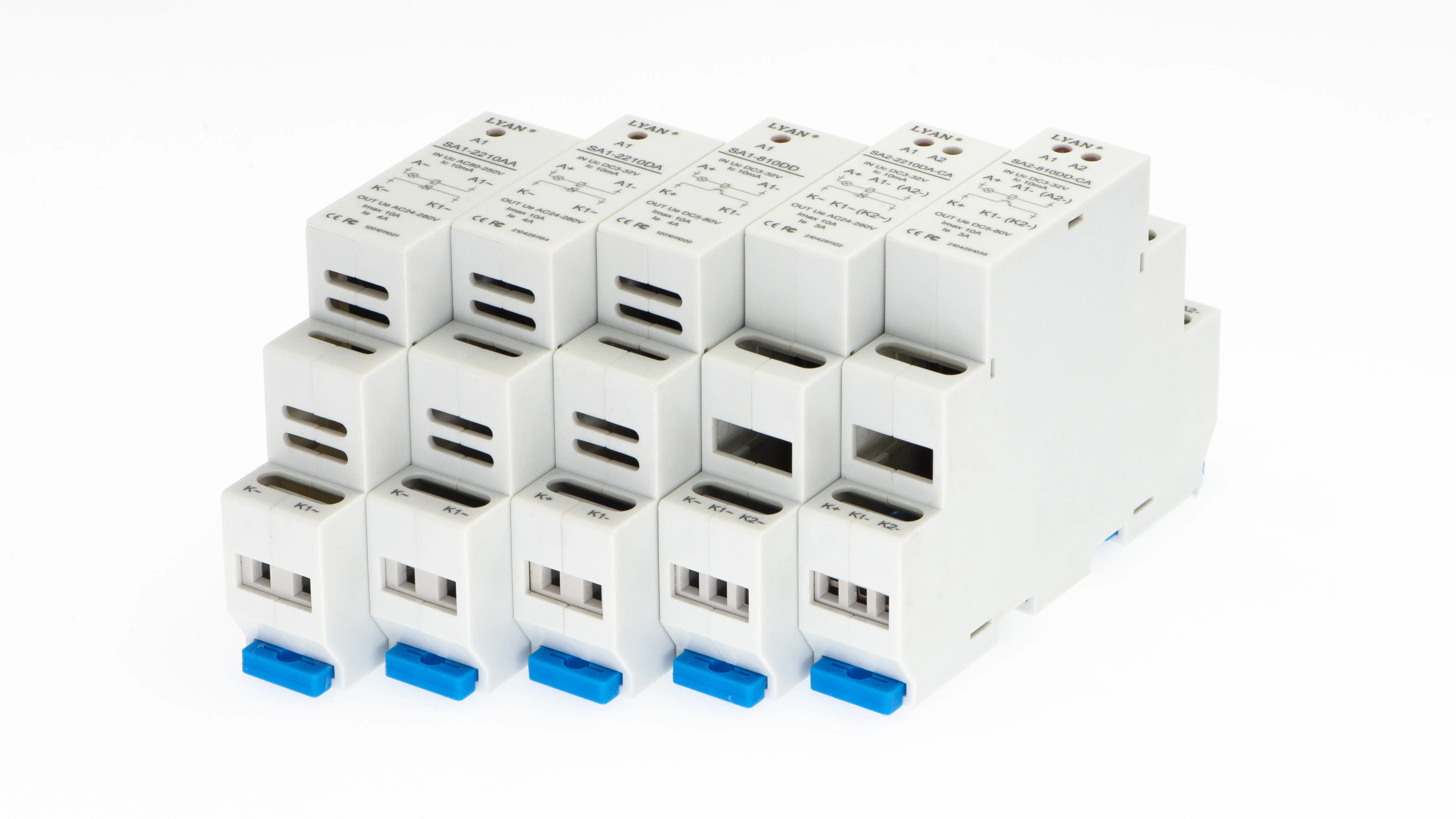LYAN product one channel, AC24-280V/10A, AC to AC, rail type, screw, high quality solid state relay,SA1-2210AA