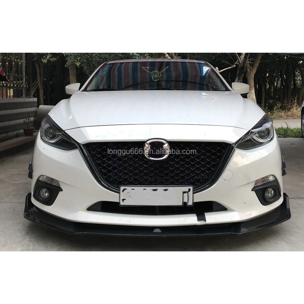 Глянцевый черный Передний бампер из АБС-пластика, решетка для гоночного гриля для Mazda Axela 2014 2015 2016 2017 2018