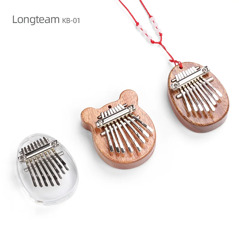 8 keys mini kalimba protable wooden musical instruments gift trasparent crystal kalimba toy thumb piano