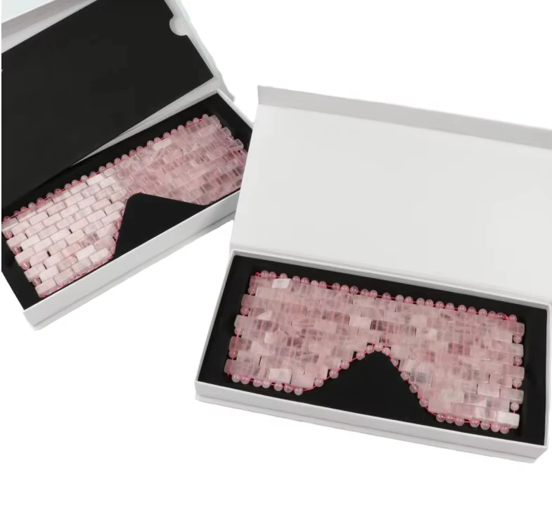 Natural Crystal Stone Blinder  Quartz Sleep Jade Eye Mask Beauty Gem Blindfold Ice Beauty Tool Gua Sha Jade Roller And Eye Mask