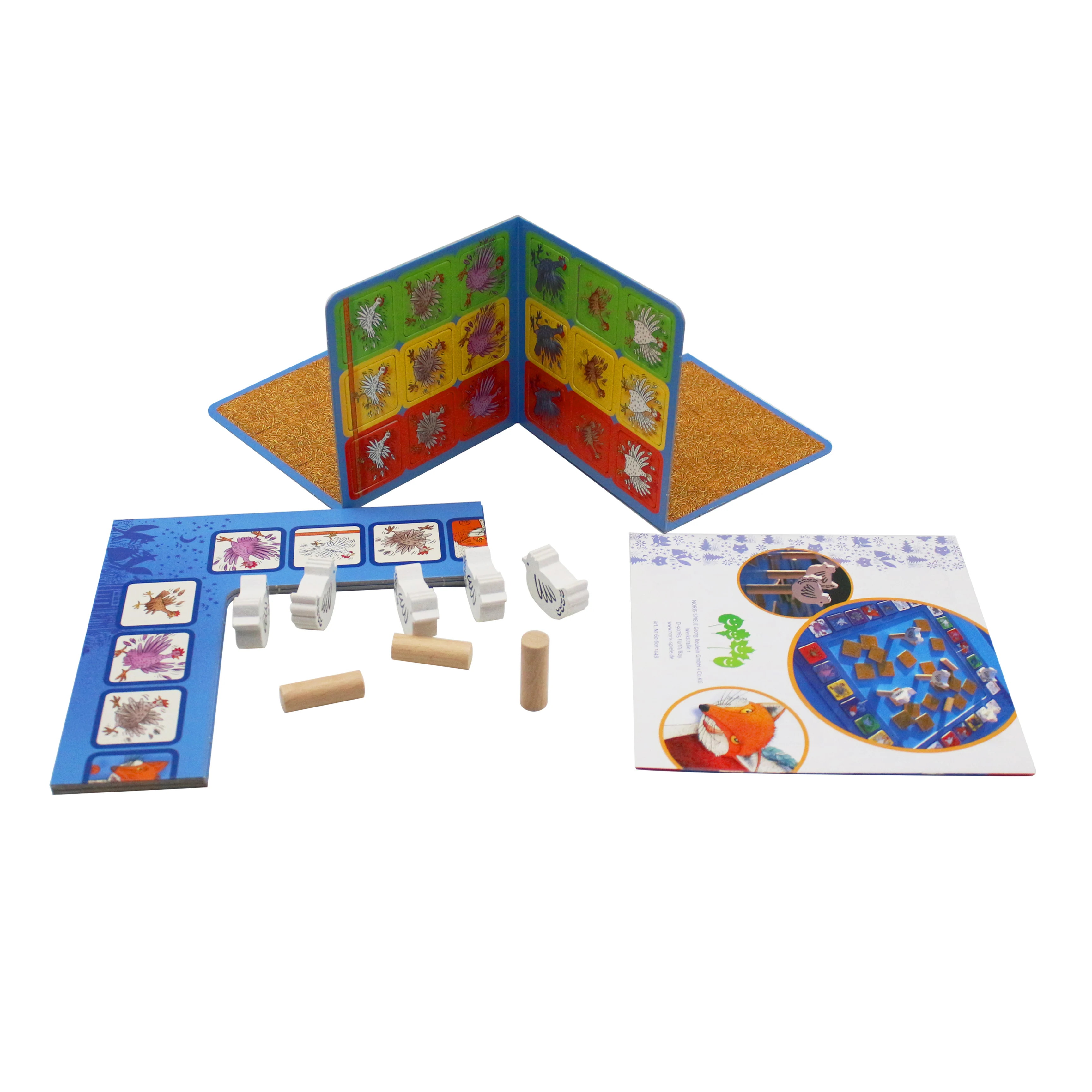 High quality custom puzzle  indoor game token and cards CMYK printing for children