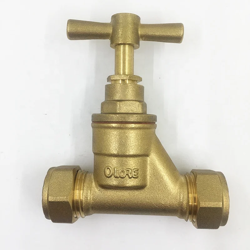 China 15mm brass compression stopcock stop valve tap